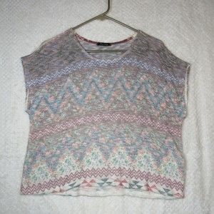 Timing Size Sm Super Soft Purple Pink Aztec Oversized Top Blouse Loose Fit Shirt